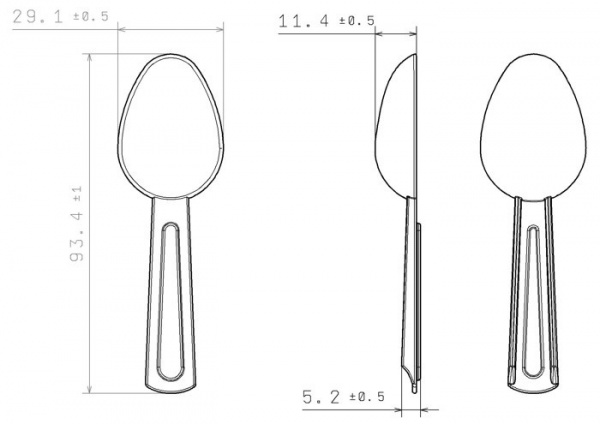 Ложка мерная 5мл с делениями 1,2,3,4