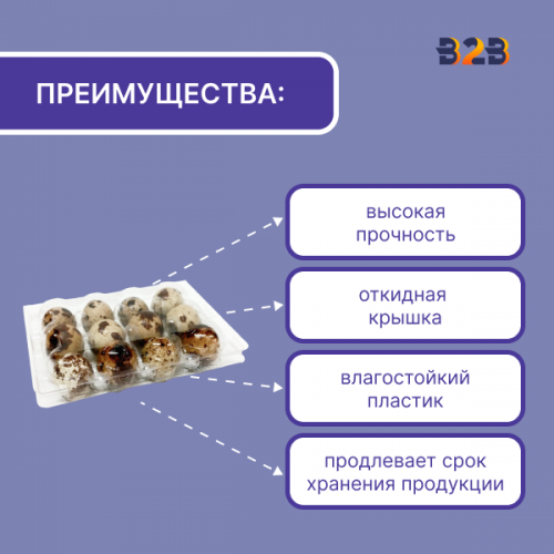 Упаковка для перепелиных яиц на 12 ячеек (пластик)
