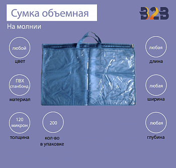 Сумка ПВХ, комбинированная со спанбондом, плоская, на молнии