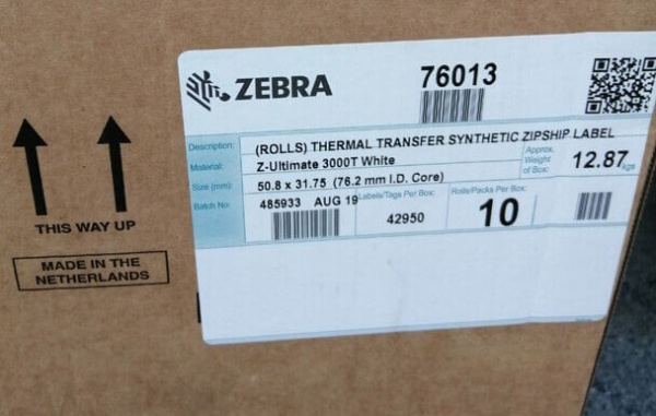 Термотрансферная этикетка Zebra Z-Ultimate 3000T 51x32/4295