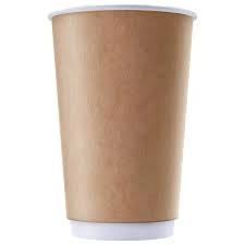 Двухслойный крафт бумажный стакан с технологией ThermoCup 400 мл для кофейных напитков, коктейли 90*60*135 мм